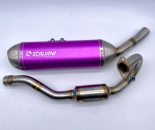 Scarico completo per Fantic Motor alu PURPLE/INOX XMF-XEF 125 4T Iniezione (2025/26)EURO 5+