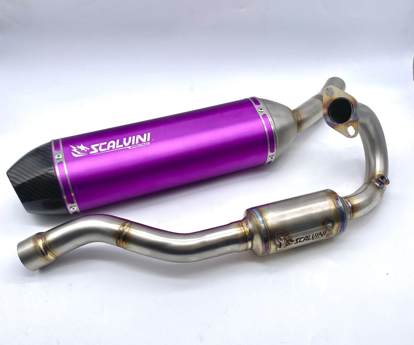 Scarico completo Alu PURPLE/Carbon per Fantic Motor XMF-XEF 125 4T Iniezione (2025) EURO 5+