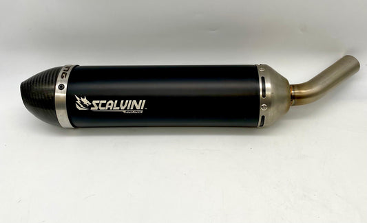 Scarico Completo Fantic Performance/Competition 125 4T ('17-'20) Silenziatore anodizzato nero con tappo in carbonio Ø100mm