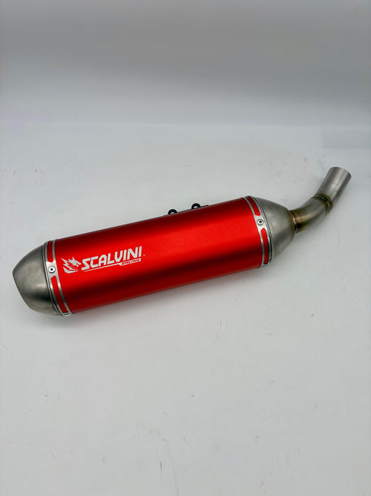 Complete Exhaust Alu Red/Inox for Fantic Motor XMF-XEF 125 4T Injection (23/24)